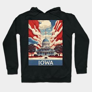 Iowa United States of America Tourism Vintage Poster Hoodie